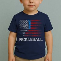Us Flag Pickleball Player Paddleball Lover Toddler T-Shirt