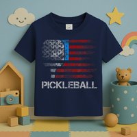 Us Flag Pickleball Player Paddleball Lover Toddler T-Shirt