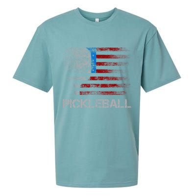 Us Flag Pickleball Player Paddleball Lover Sueded Cloud Jersey T-Shirt