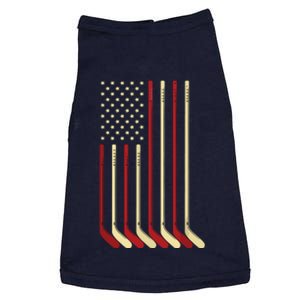 US Flag Patriotic American Hockey Player Ice Hockey Doggie Tank