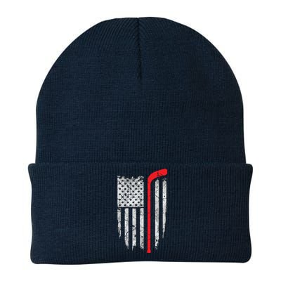 US Flag Patriotic American Hockey Player Ice Hockey Knit Cap Winter Beanie