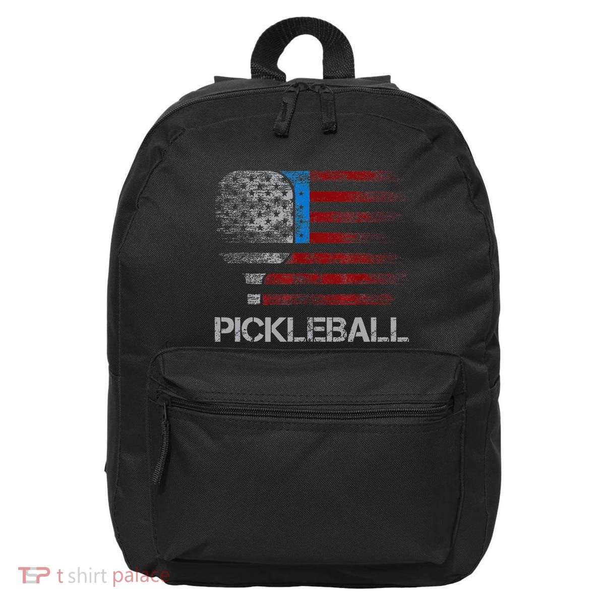 Us Flag Pickleball Player Paddleball Lover 16 in Basic Backpack