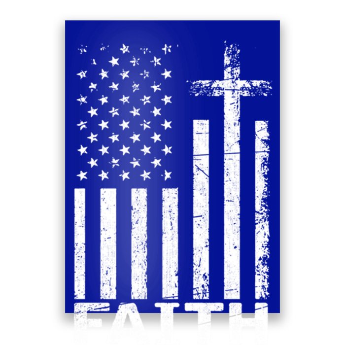 Usa Flag Patriotic American Gift Faith Over Fear Prayer Gift Poster