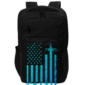 Usa Flag Patriotic American Gift Faith Over Fear Prayer Gift Impact Tech Backpack