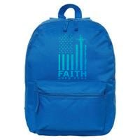 Usa Flag Patriotic American Gift Faith Over Fear Prayer Gift 16 in Basic Backpack