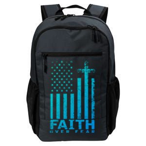 Usa Flag Patriotic American Gift Faith Over Fear Prayer Gift Daily Commute Backpack