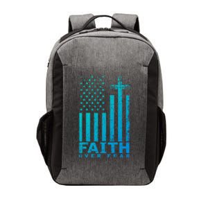 Usa Flag Patriotic American Gift Faith Over Fear Prayer Gift Vector Backpack