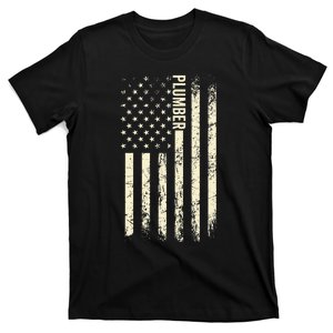 USA Flag Plumbing Proud American Plumber T-Shirt