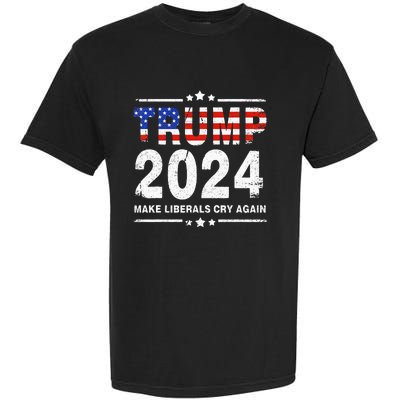 Usa Flag President Trump 2024 Make Liberals Cry Again Garment-Dyed Heavyweight T-Shirt