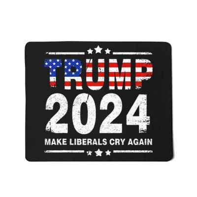 Usa Flag President Trump 2024 Make Liberals Cry Again Mousepad