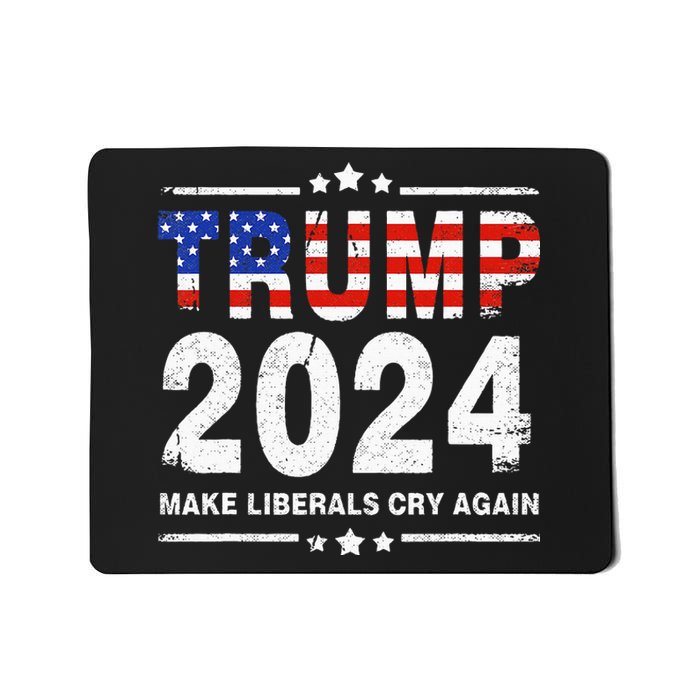 Usa Flag President Trump 2024 Make Liberals Cry Again Mousepad