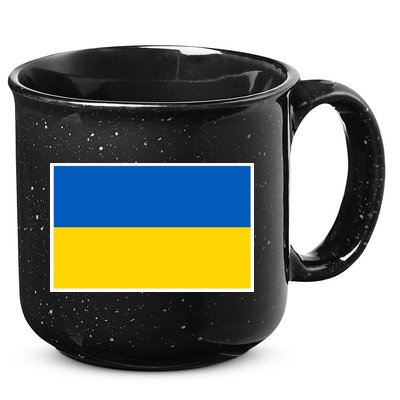Ukraine Flag Pocket Logo Ukrainian National Colors 15oz Campfire Ceramic Mug