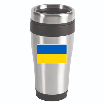 Ukraine Flag Pocket Logo Ukrainian National Colors 16oz Travel Tumbler
