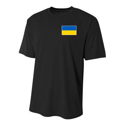 Ukraine Flag Pocket Logo Ukrainian National Colors Youth Performance Sprint T-Shirt