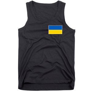 Ukraine Flag Pocket Logo Ukrainian National Colors Tank Top