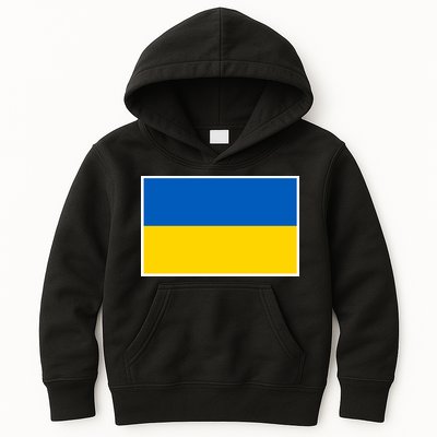 Ukraine Flag Pocket Logo Ukrainian National Colors Kids Hoodie
