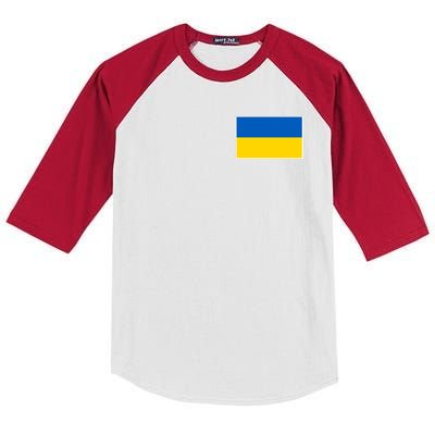 Ukraine Flag Pocket Logo Ukrainian National Colors Kids Colorblock Raglan Jersey