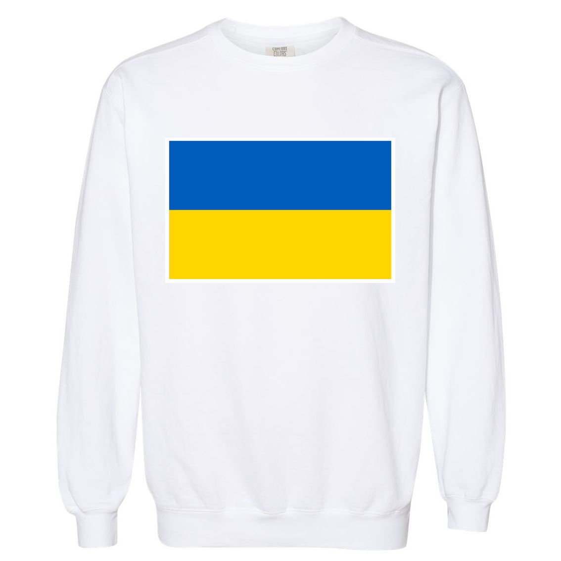 Ukraine Flag Pocket Logo Ukrainian National Colors Garment-Dyed Sweatshirt