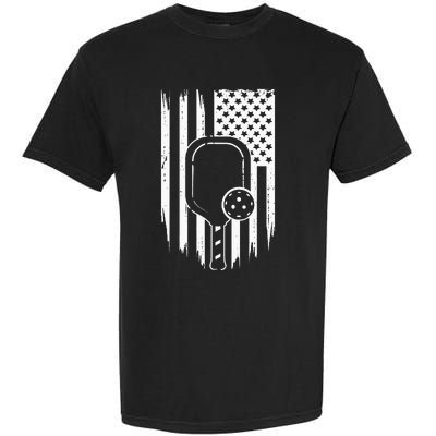 US Flag Pickleball Player Paddleball Lover Garment-Dyed Heavyweight T-Shirt