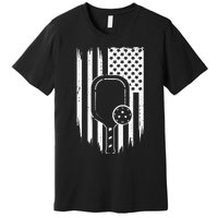 US Flag Pickleball Player Paddleball Lover Premium T-Shirt