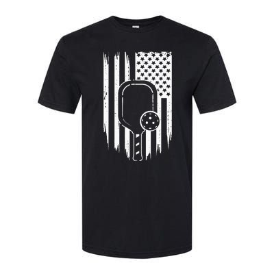 US Flag Pickleball Player Paddleball Lover Softstyle CVC T-Shirt