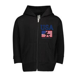 Usa Flag Pommel Horse Gymnastics Team American Gymnast Toddler Zip Fleece Hoodie