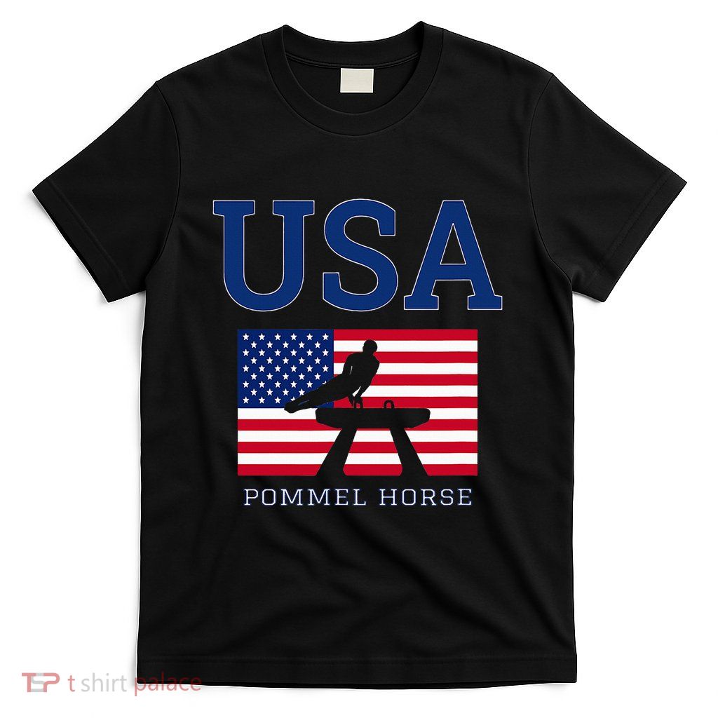 Usa Flag Pommel Horse Gymnastics Team American Gymnast T-Shirt