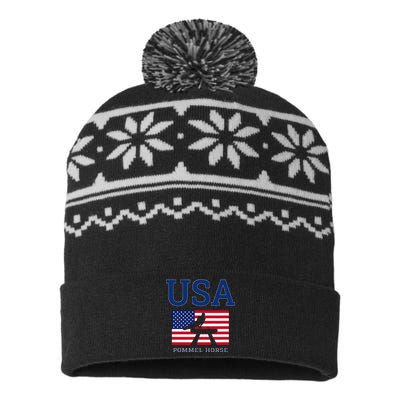 Usa Flag Pommel Horse Gymnastics Team American Gymnast USA-Made Snowflake Beanie