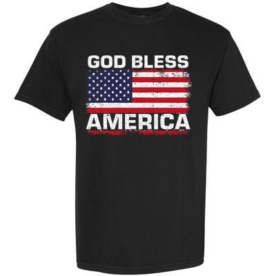 Usa Flag Patriotic God Bless America Garment-Dyed Heavyweight T-Shirt