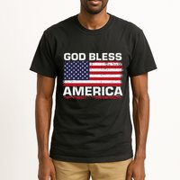Usa Flag Patriotic God Bless America Tall T-Shirt