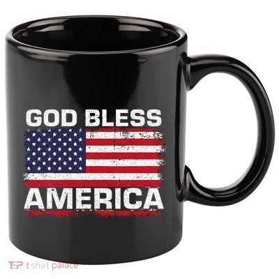 Usa Flag Patriotic God Bless America 11oz C Handle Ceramic Mug