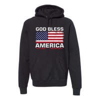 Usa Flag Patriotic God Bless America Premium Hoodie