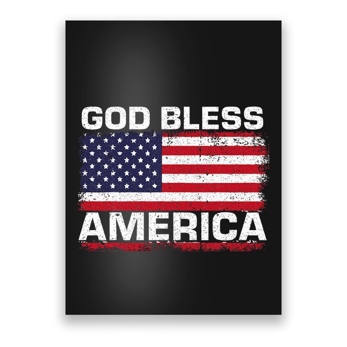 Usa Flag Patriotic God Bless America Poster