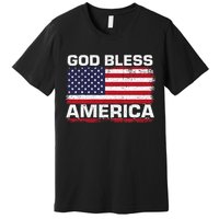 Usa Flag Patriotic God Bless America Premium T-Shirt