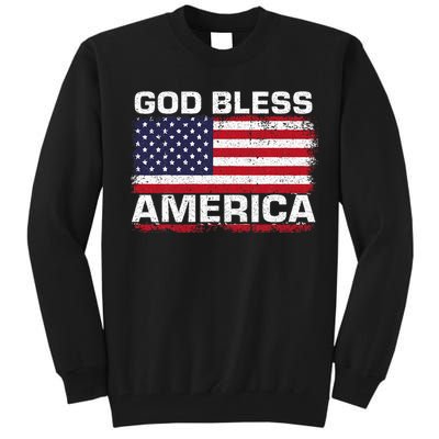 Usa Flag Patriotic God Bless America Tall Sweatshirt