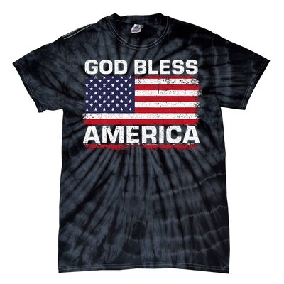 Usa Flag Patriotic God Bless America Tie-Dye T-Shirt