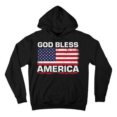 Usa Flag Patriotic God Bless America Tall Hoodie