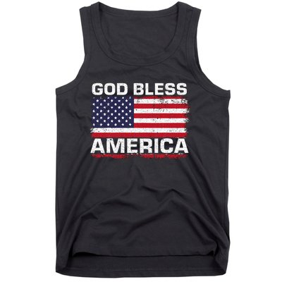 Usa Flag Patriotic God Bless America Tank Top