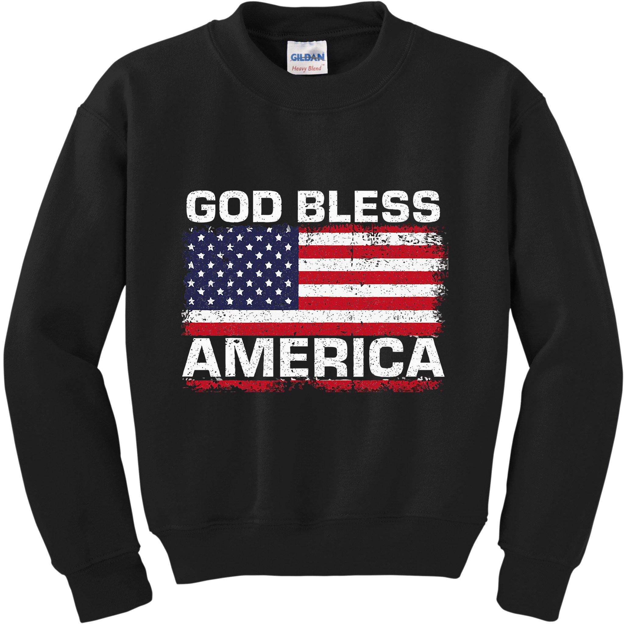 Usa Flag Patriotic God Bless America Kids Sweatshirt