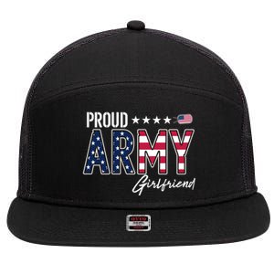 Us Flag Proud Army Friend Gift 7 Panel Mesh Trucker Snapback Hat