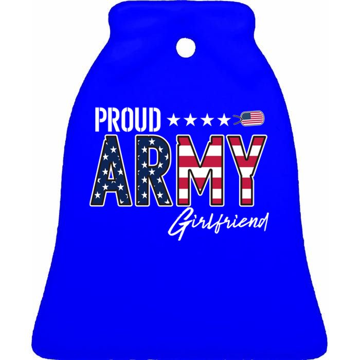 Us Flag Proud Army Friend Gift Ceramic Bell Ornament