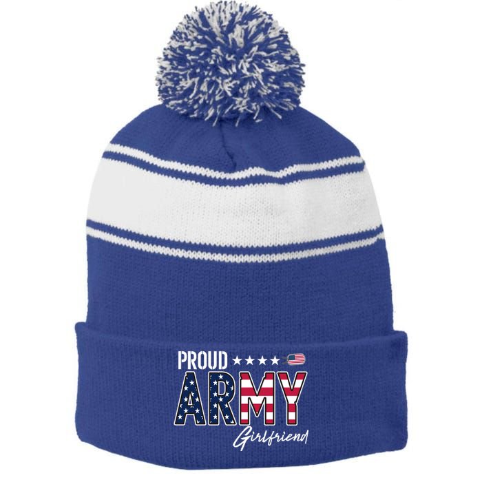 Us Flag Proud Army Friend Gift Stripe Pom Pom Beanie