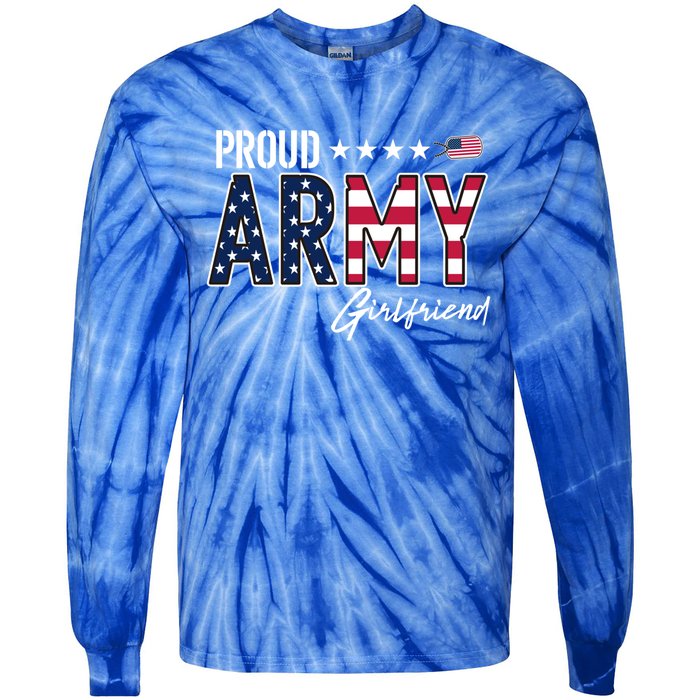 Us Flag Proud Army Friend Gift Tie-Dye Long Sleeve Shirt