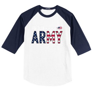 Us Flag Proud Army Friend Gift Baseball Sleeve Shirt