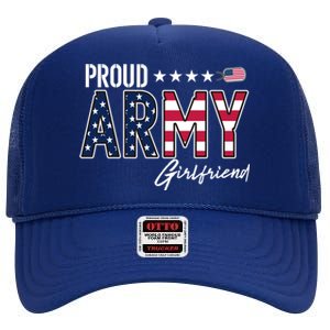 Us Flag Proud Army Friend Gift High Crown Mesh Back Trucker Hat