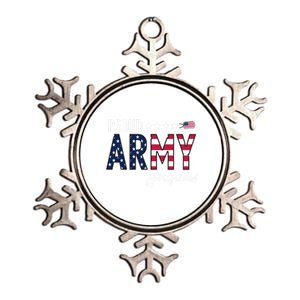 Us Flag Proud Army Friend Gift Metallic Star Ornament