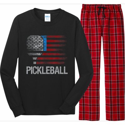 US Flag Pickleball Player Paddleball Lover Long Sleeve Pajama Set