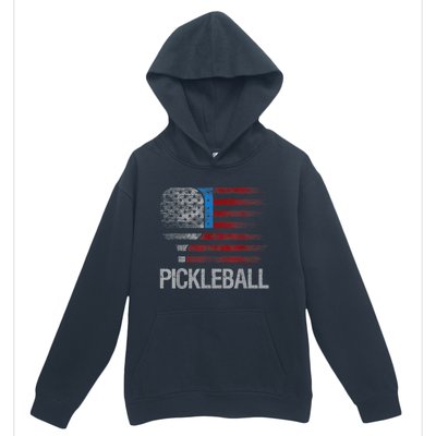 US Flag Pickleball Player Paddleball Lover Urban Pullover Hoodie