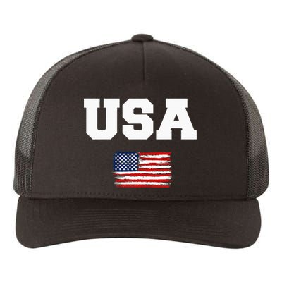 USA Flag Patriotic 4th of July America day of Independence Yupoong Adult 5-Panel Trucker Hat