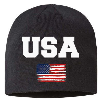 USA Flag Patriotic 4th of July America day of Independence Sustainable Beanie